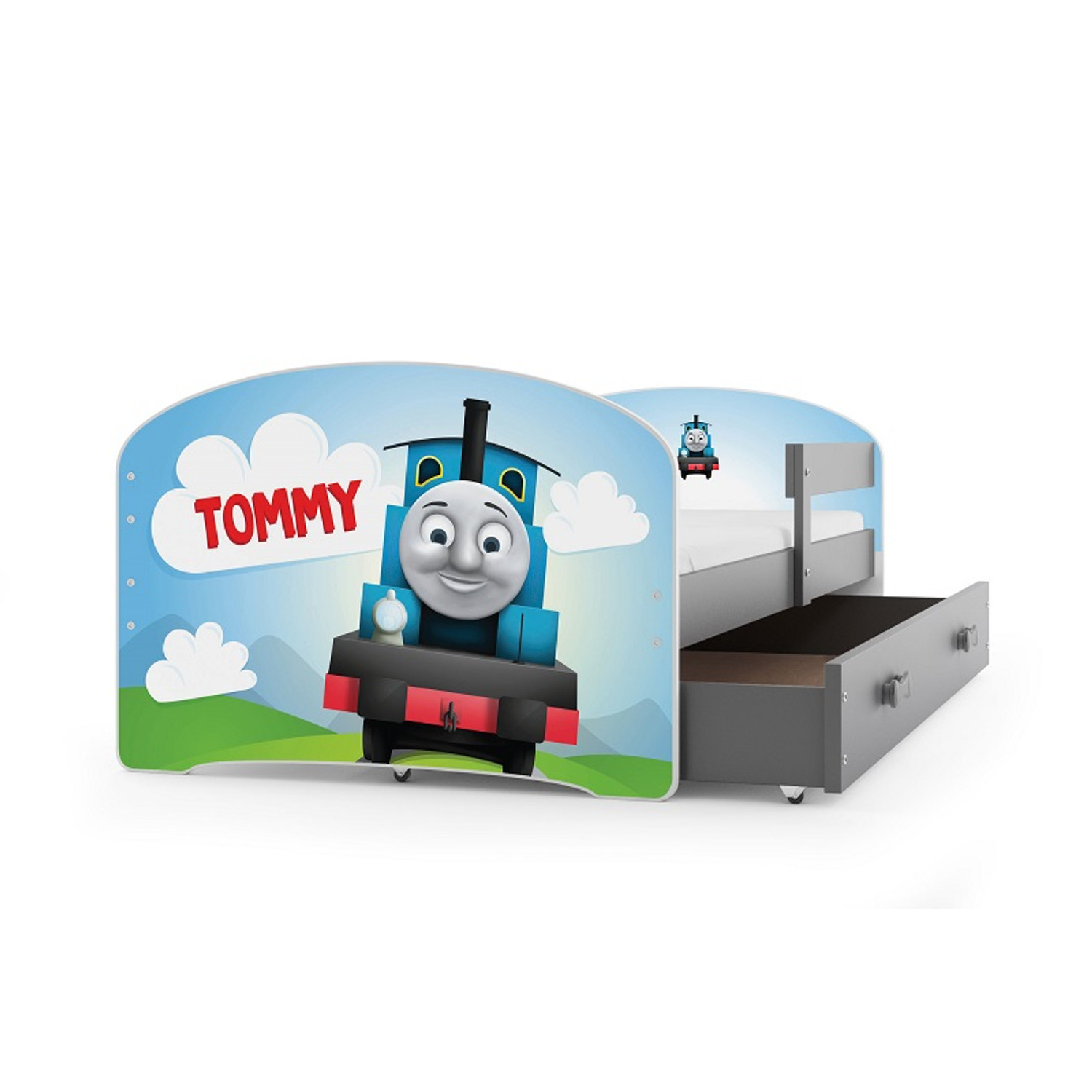 Dětská postel LUKI 160x80 cm Šedá Tommy