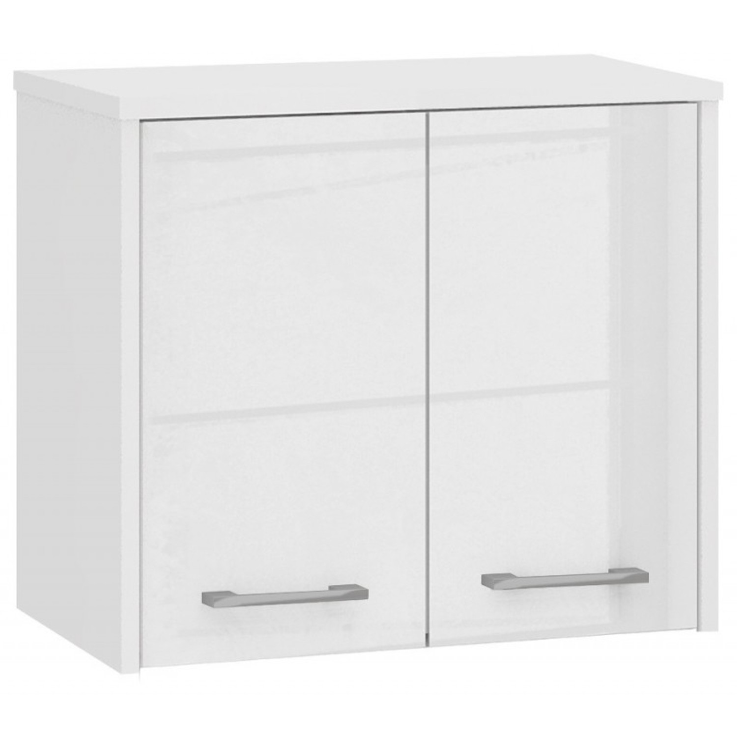 Koupelnová závěsná skříňka FIN W60 2D-bílá/bílý lesk