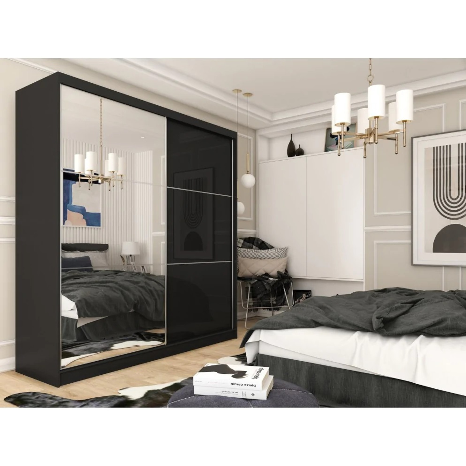 Kvalitní Šatní Skříň Viviana 200 cm Černá