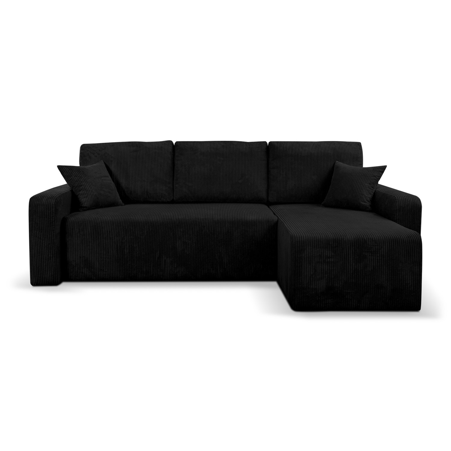 Rozkládací rohová sedací souprava JASMINA Pravá Černá