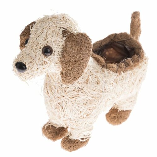 Proutěný obal na květináč s PVC Pes