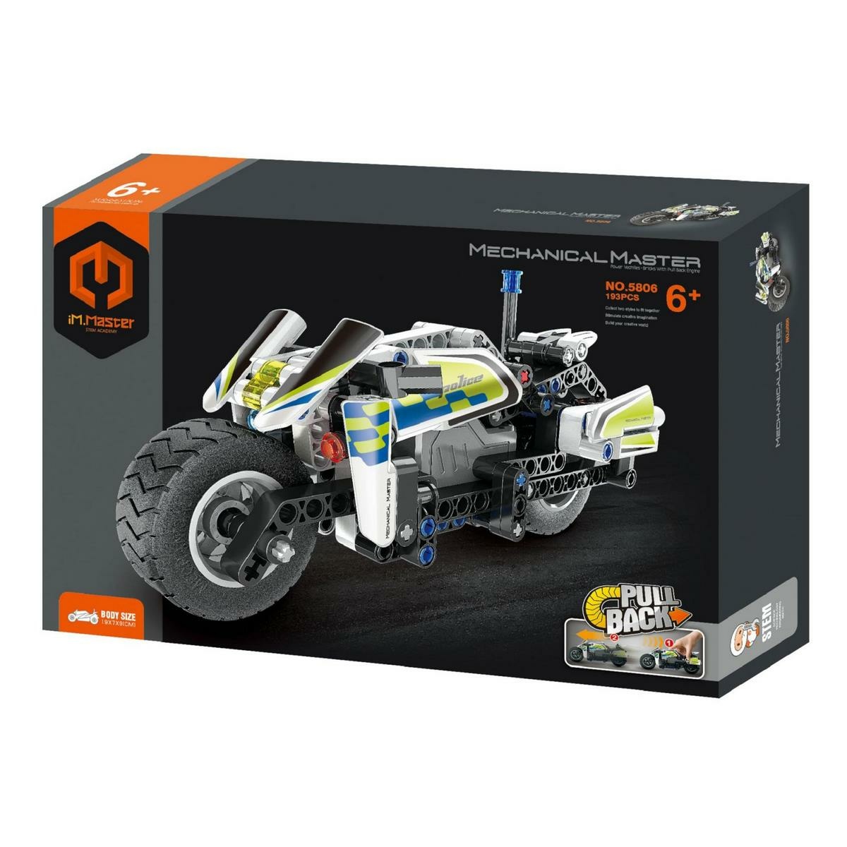 Stavebnice iM.MASTER policejní motorka na zpětné natažení