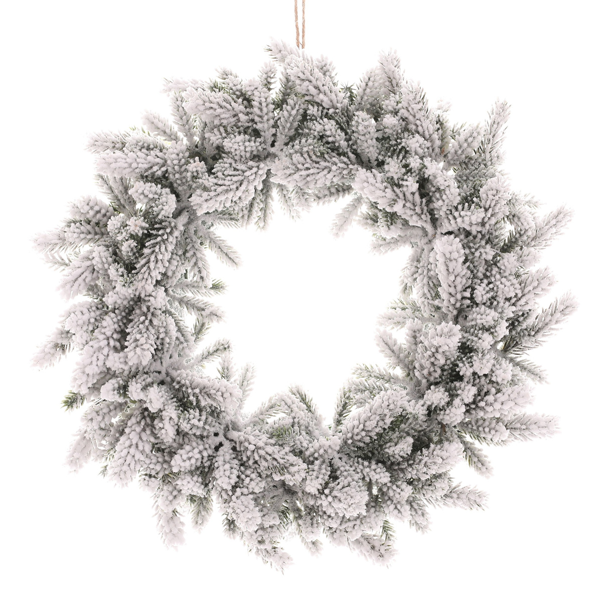 Umělý zasněžený věnec z jehličí