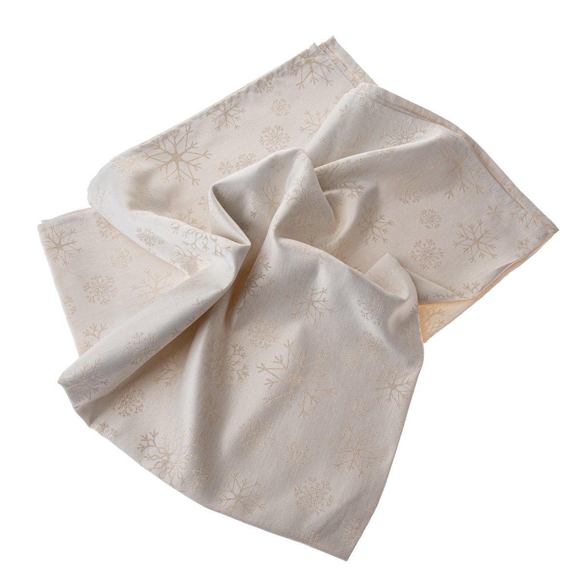 Vánoční Ubrus voděodolný Vločky zlatá