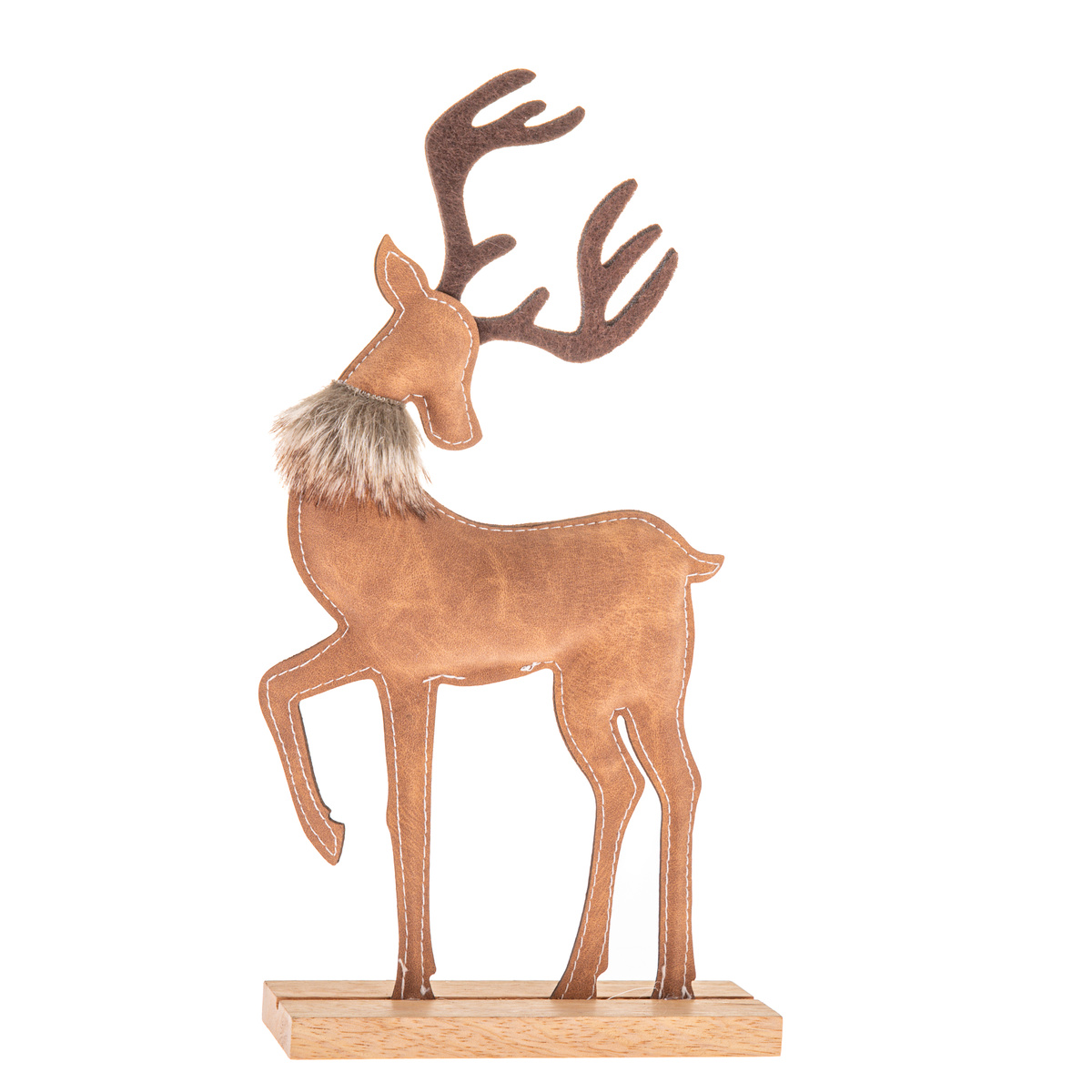 Vánoční dekorace Jelen z umělé kůže 29 cm