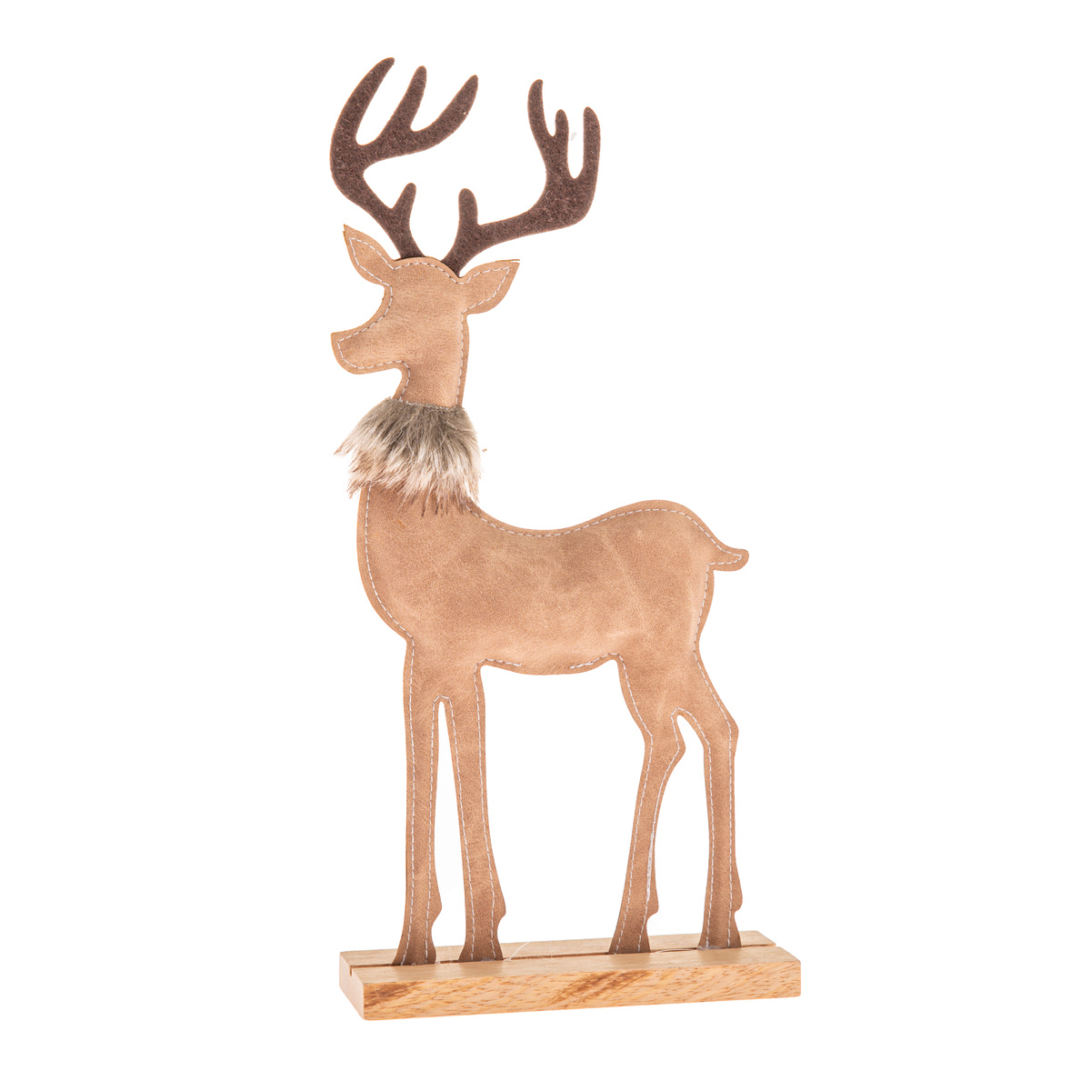 Vánoční dekorace Jelen z umělé kůže 31 cm