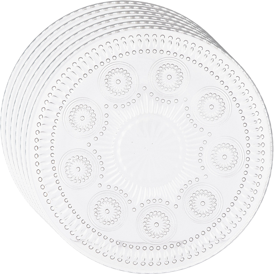 Altom 6dílná sada skleněných talířků Daisy