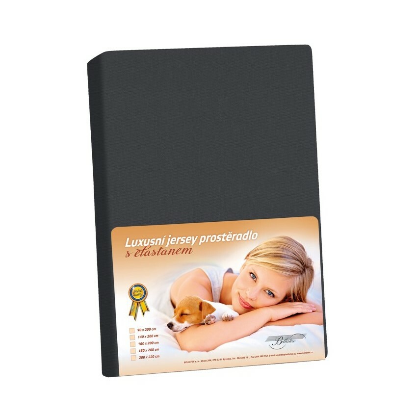 Bellatex Jersey prostěradlo s elastanem černá