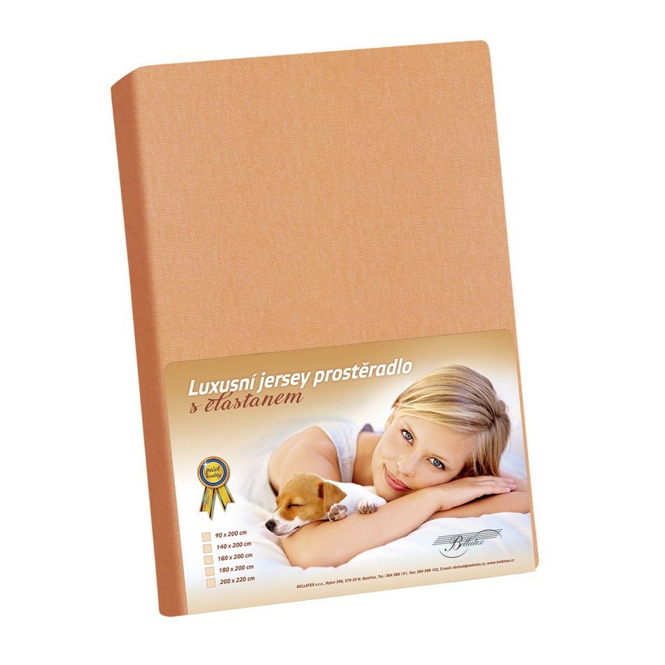 Bellatex Jersey prostěradlo s elastanem lososová