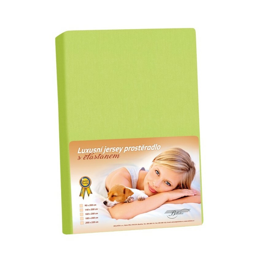 Bellatex Jersey prostěradlo s elastanem zelená