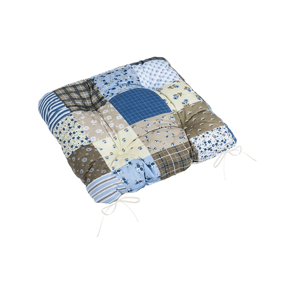 Bellatex Sedák Adéla prošívaný Patchwork modrá