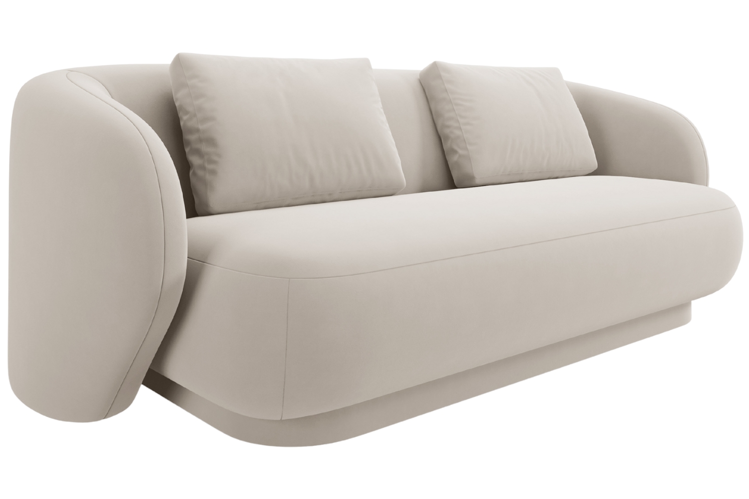 Cosmopolitan Design Krémově bílá sametová dvoumístná pohovka Camden 169 cm