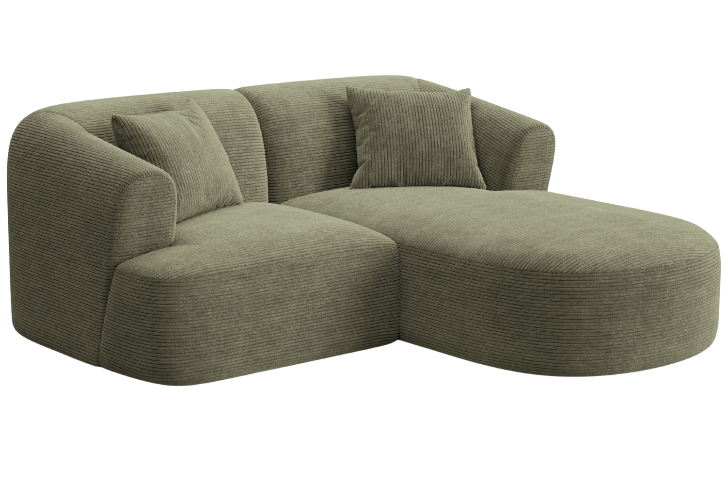 Cosmopolitan Design Zelená manšestrová rohová pohovka Campi 180 cm