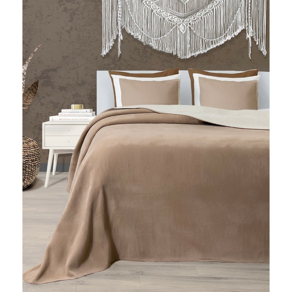 Deka Twin hnědá & krémová