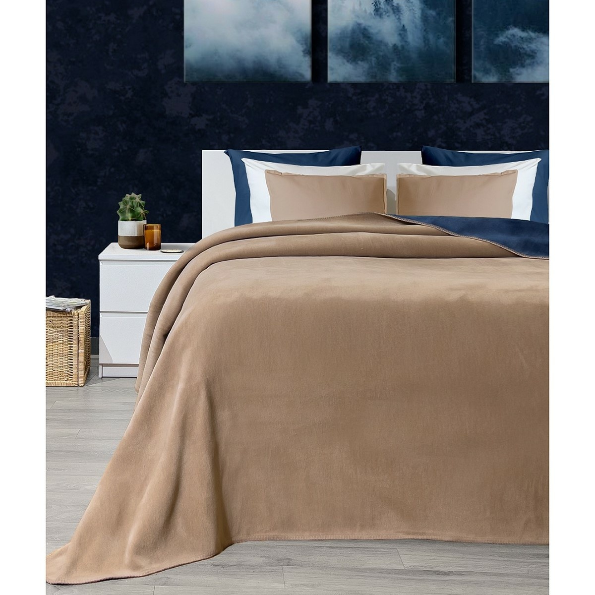 Deka Twin hnědá & modrá