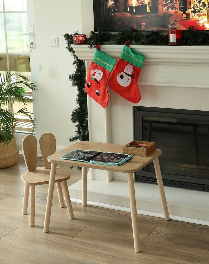 Dětská sada stolečku a židličky Bunny One Chair Set - Brown