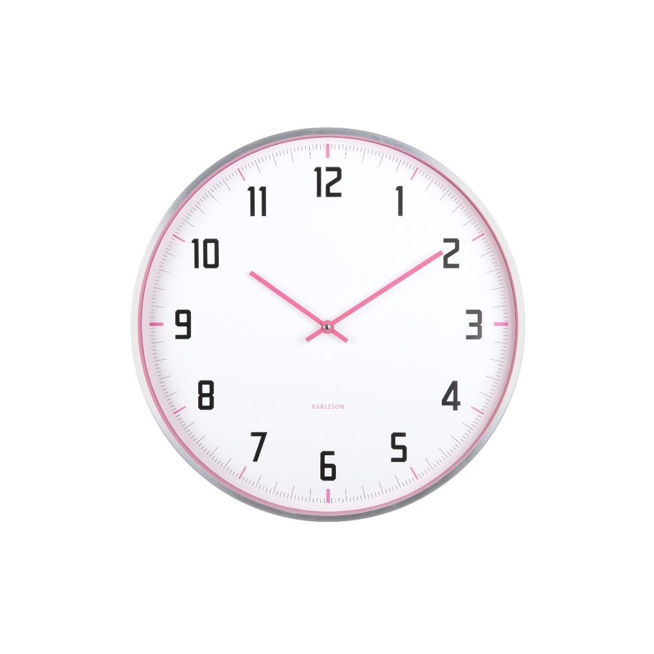 Karlsson 5969BP designové nástěnné hodiny růžová