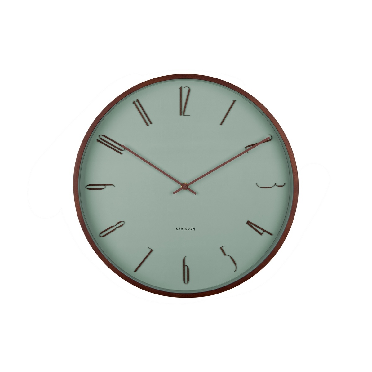 Karlsson 6014GR designové nástěnné hodiny zelená