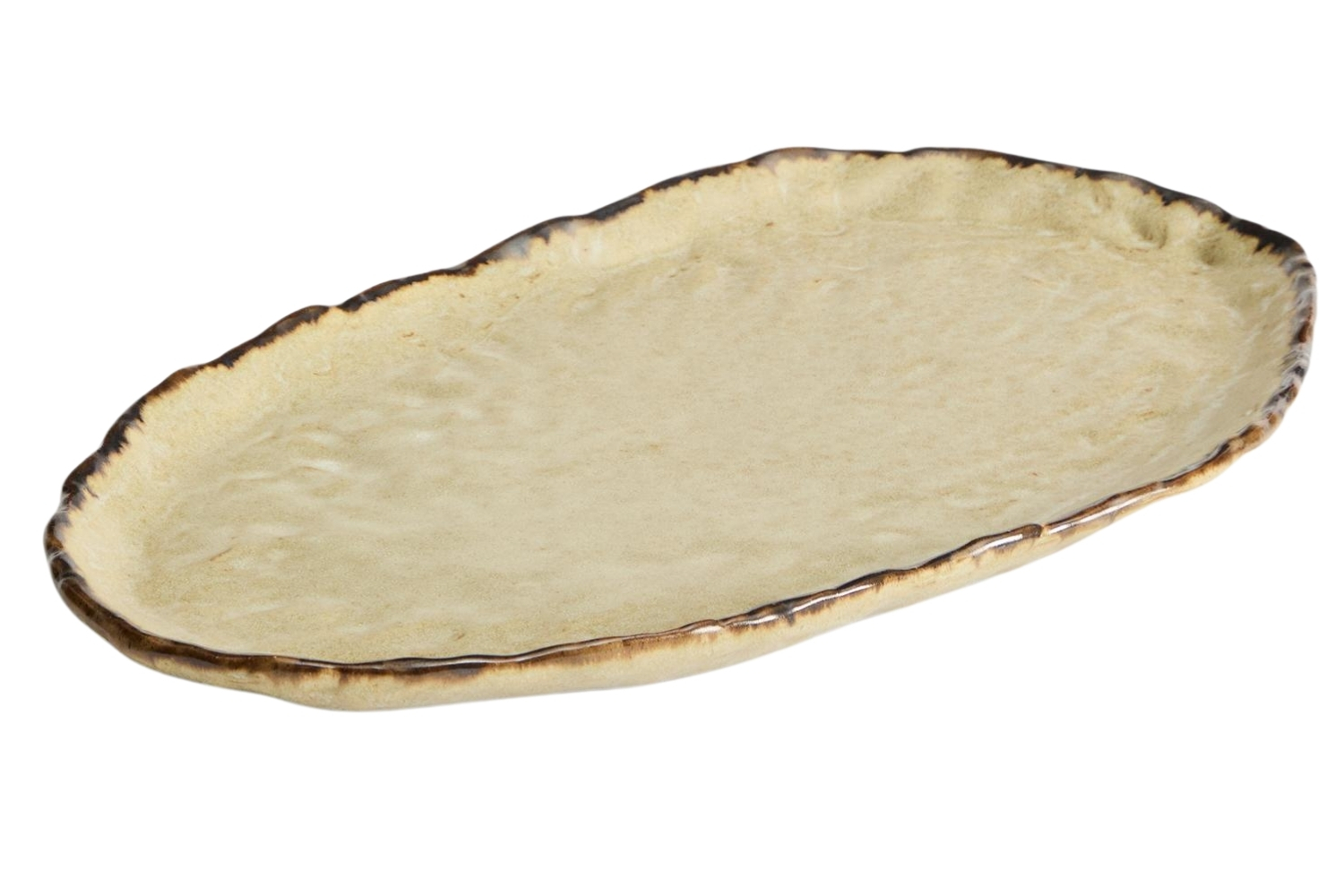 Kave Home Hnědý keramický tácek Abela 40 x 24