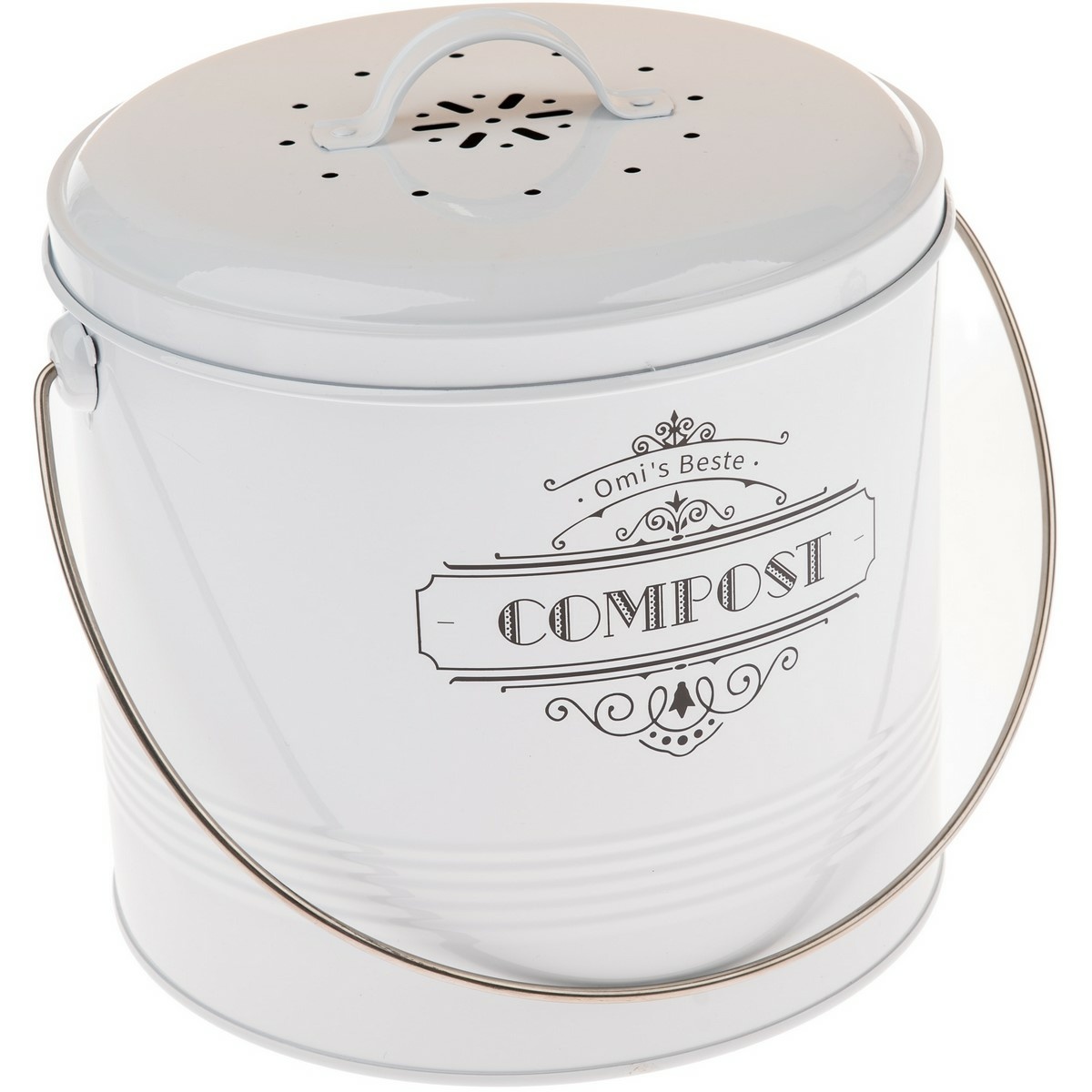 Kovová nádoba na kompost s uhlíkovým filtrem 8 l