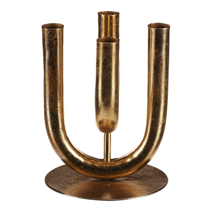 Kovový svícen 4 ramen. na kónické svíčky