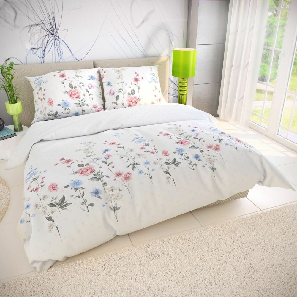 Kvalitex Bavlněné povlečení Delux Louka růžová