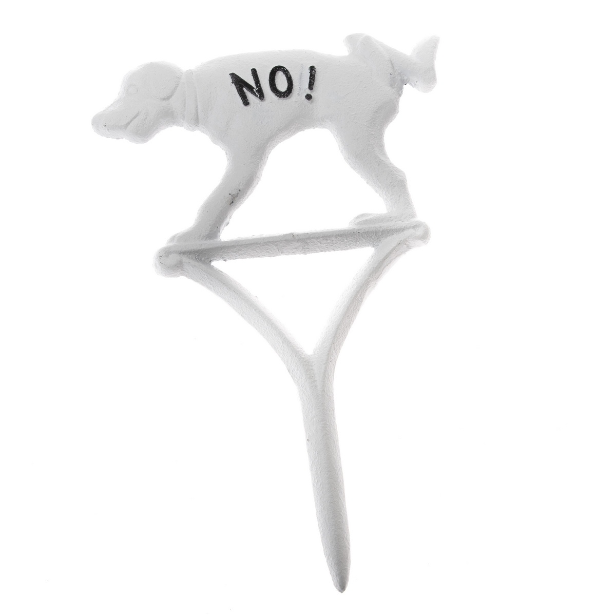 Litinový zahradní zápich Pes bílá