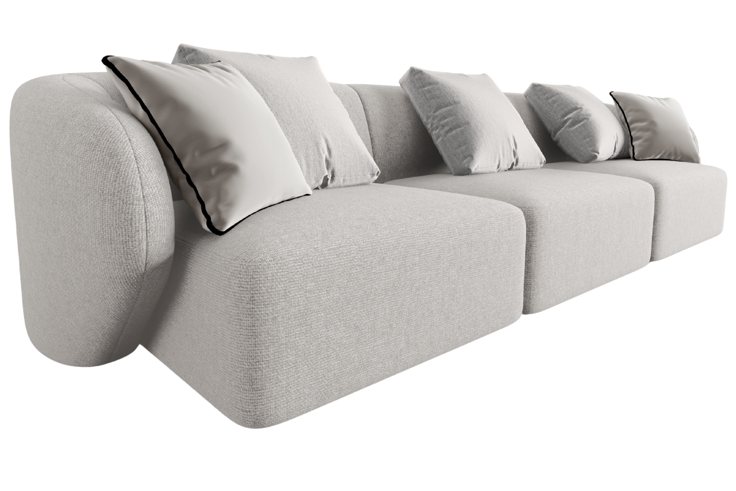 Maison Heritage Světle šedá trojmístná pohovka Chiara 266 cm