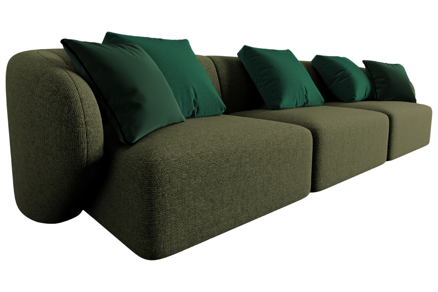 Maison Heritage Zelená trojmístná pohovka Chiara 266 cm