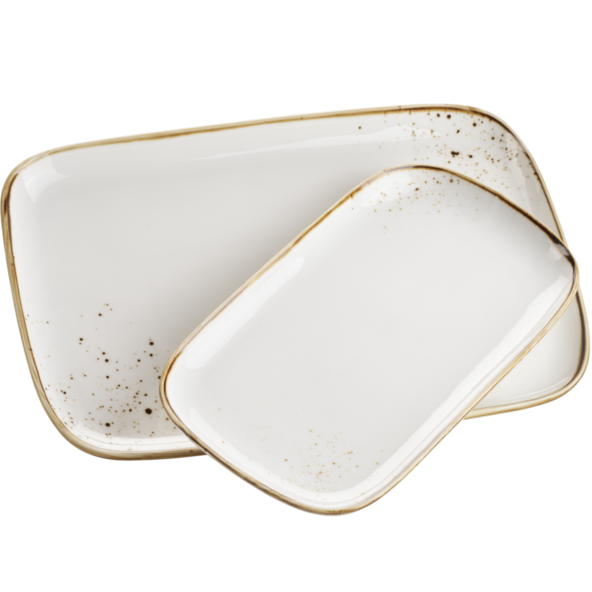 Mäser 2dílná sada táců Pintar White hnědé tečky