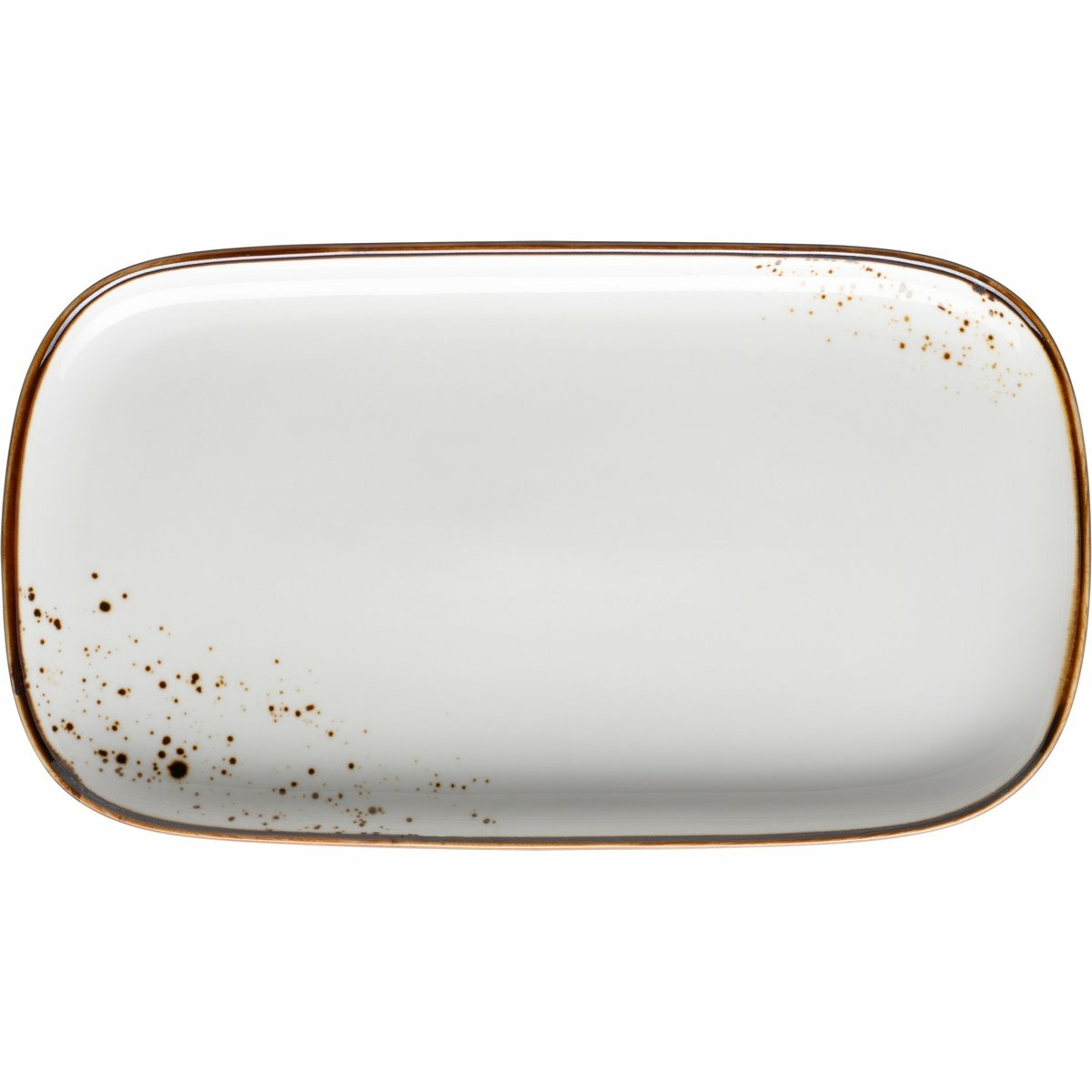 Mäser Obdélníkový tác Pintar White hnědé tečky 25 x 14 x 2 cm