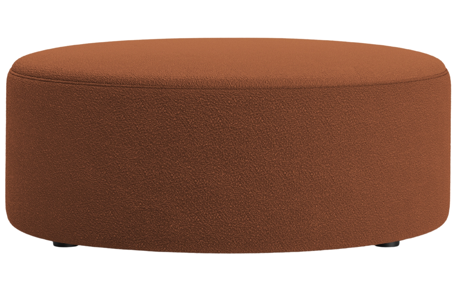 Micadoni Terakotově oranžový bouclé taburet Dia 90 cm