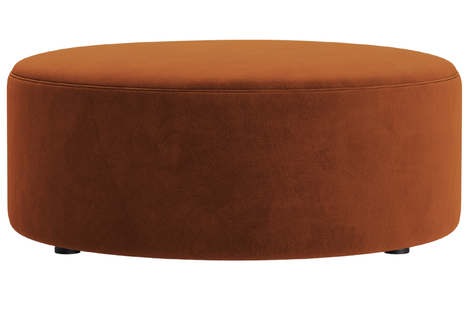 Micadoni Terakotově oranžový sametový taburet Dia 90 cm