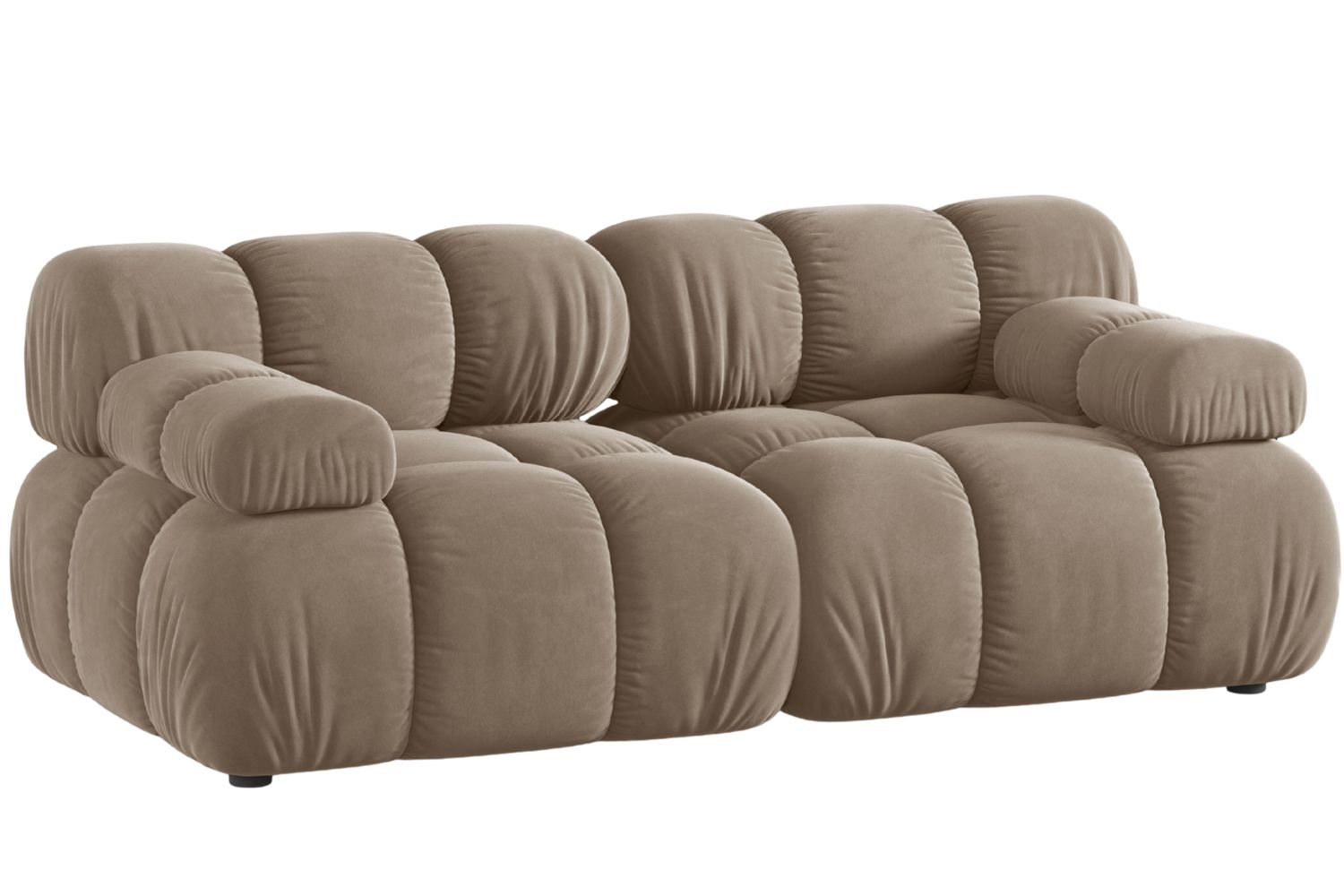 Micadoni Tmavě béžová sametová dvoumístná pohovka Bellis 188 cm