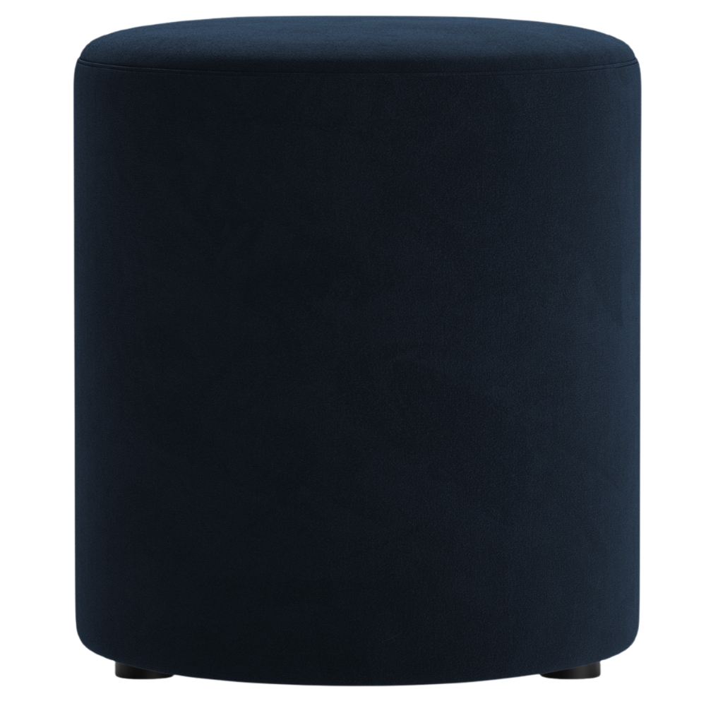 Micadoni Tmavě modrý sametový taburet Dia 40 cm