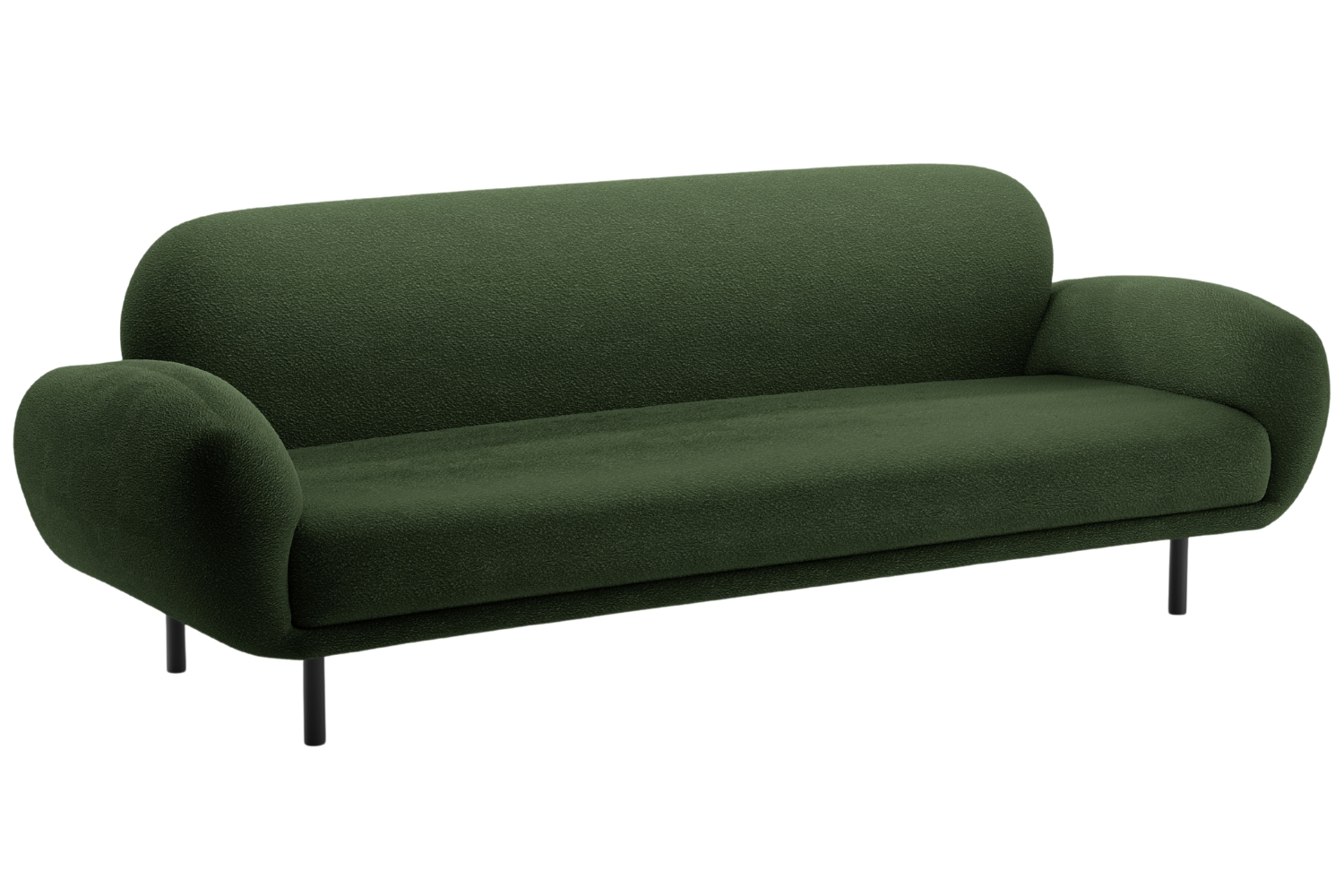 Micadoni Zelená bouclé trojmístná pohovka Poppy 208 cm