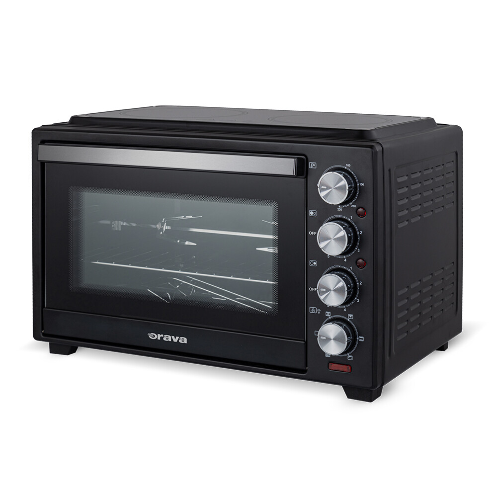 Orava Elektra-C38 elektrická trouba s dvouplotýnkovým sklokeramickým vařičem