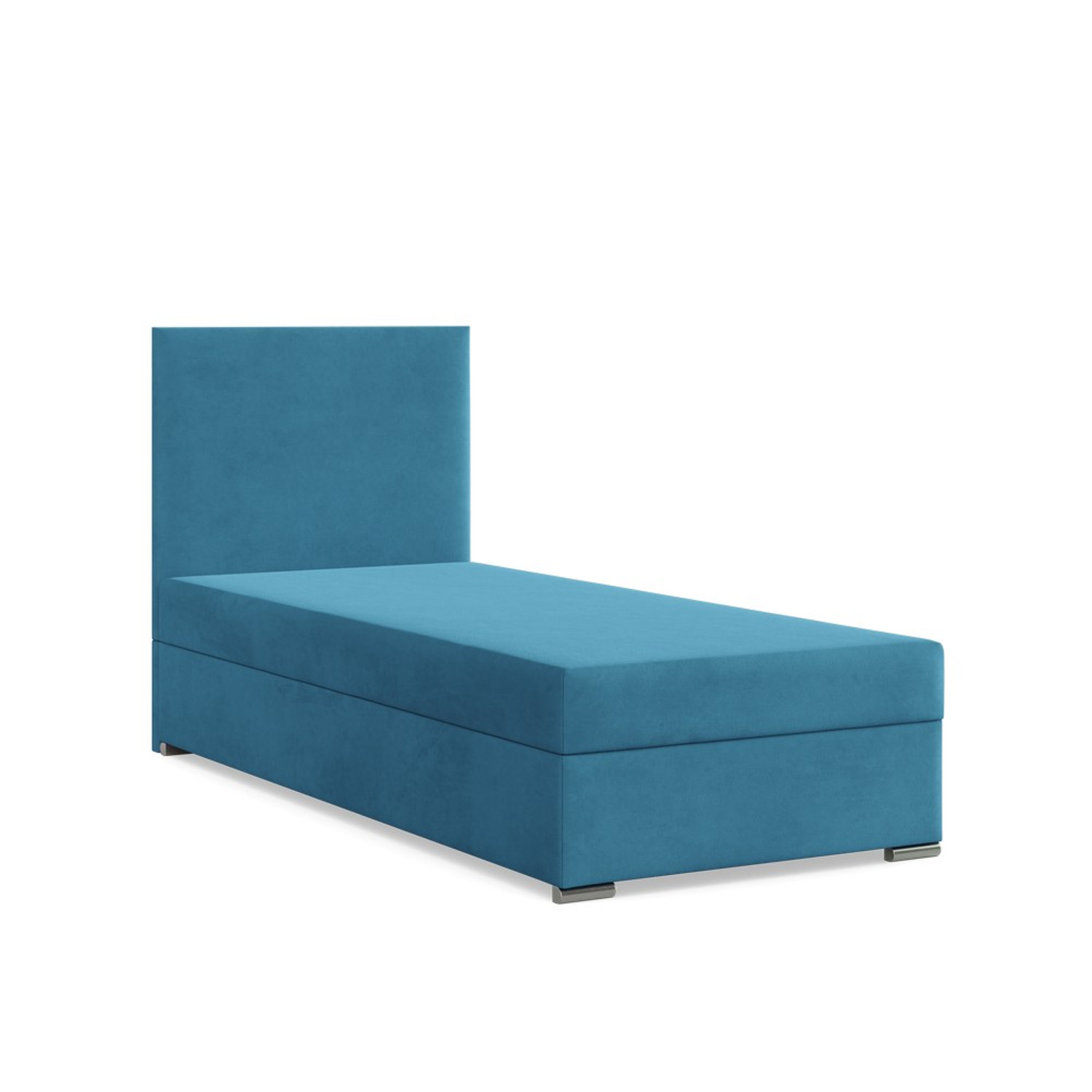 Čalouněná postel ZONZA 90x200 cm s pružinovou matrací Modrá