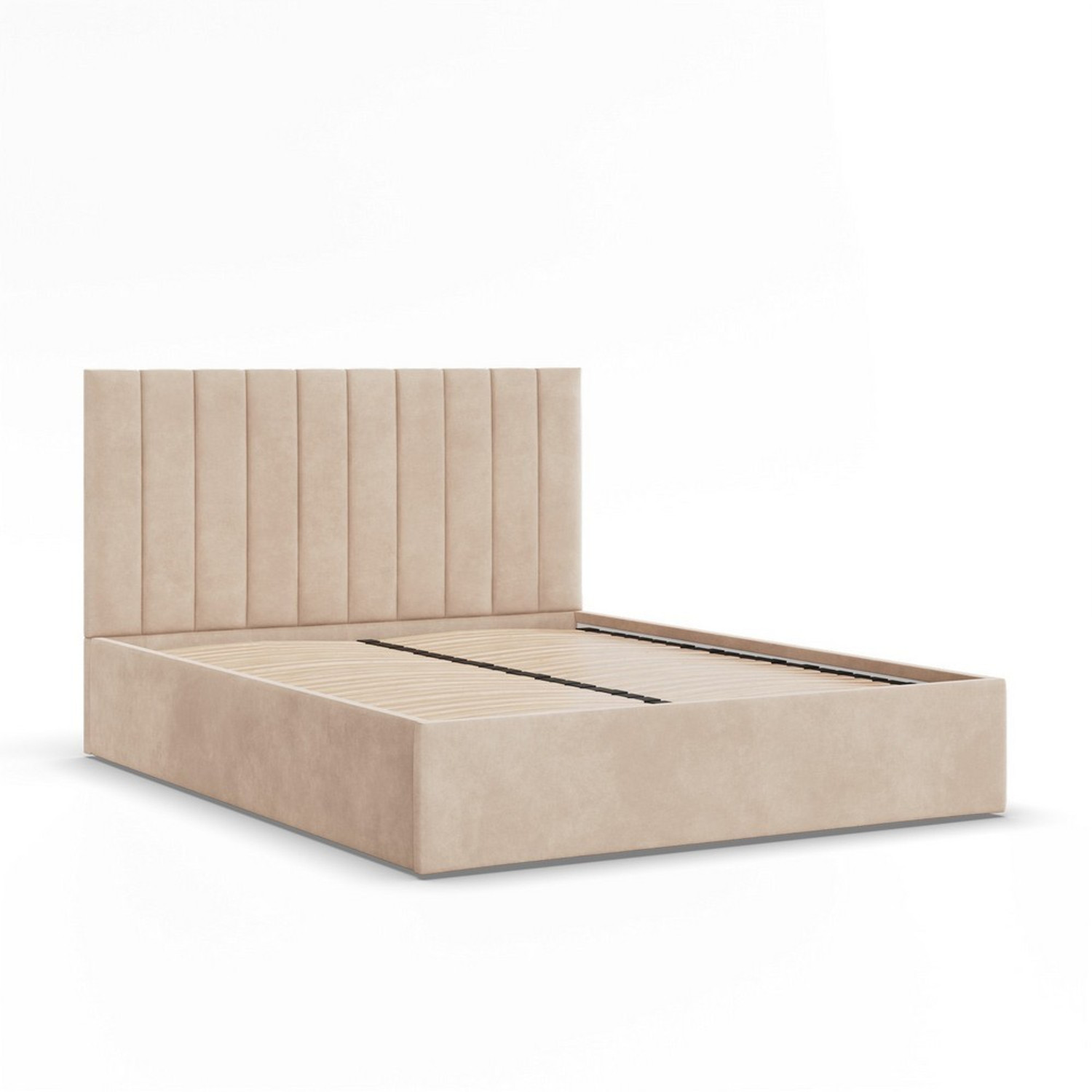 Čalouněná postel POLLA 140x200 cm s roštem Béžová