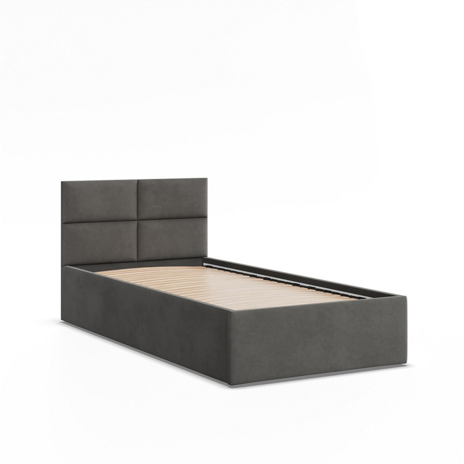 Čalouněná postel BORGO 90x200 sm s roštem Šedá II