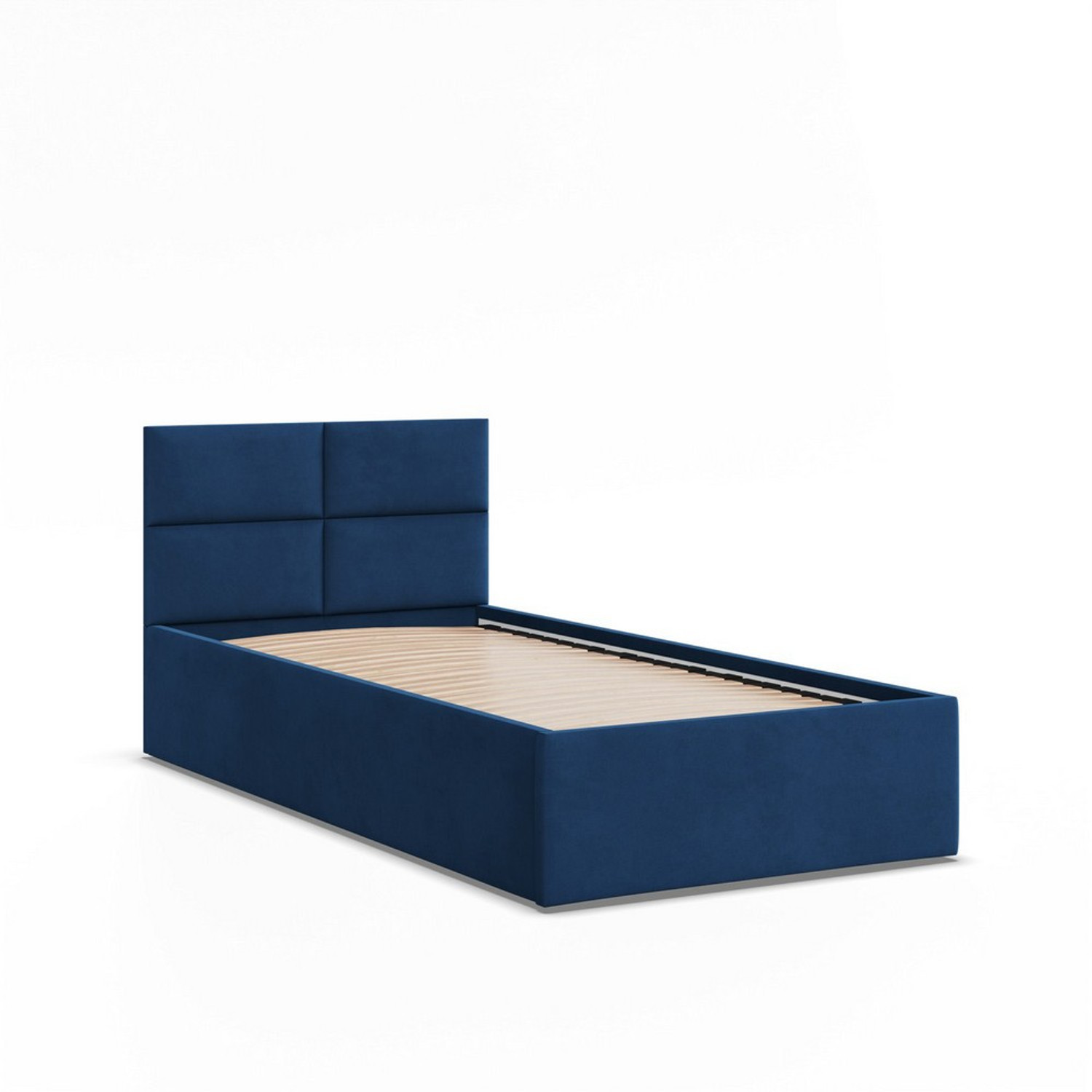 Čalouněná postel BORGO 90x200 sm s roštem Modrá I