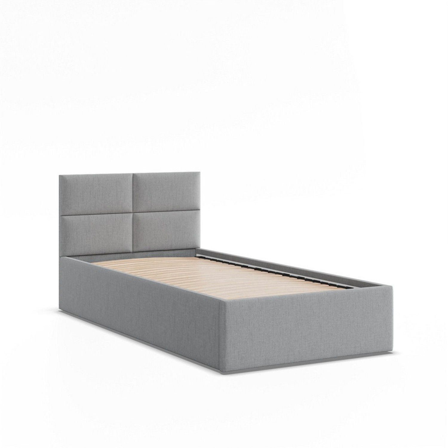 Čalouněná postel BORGO 90x200 sm s roštem Šedá I