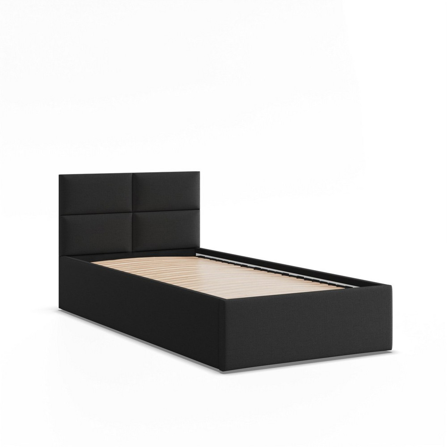 Čalouněná postel BORGO 90x200 sm s roštem Černá