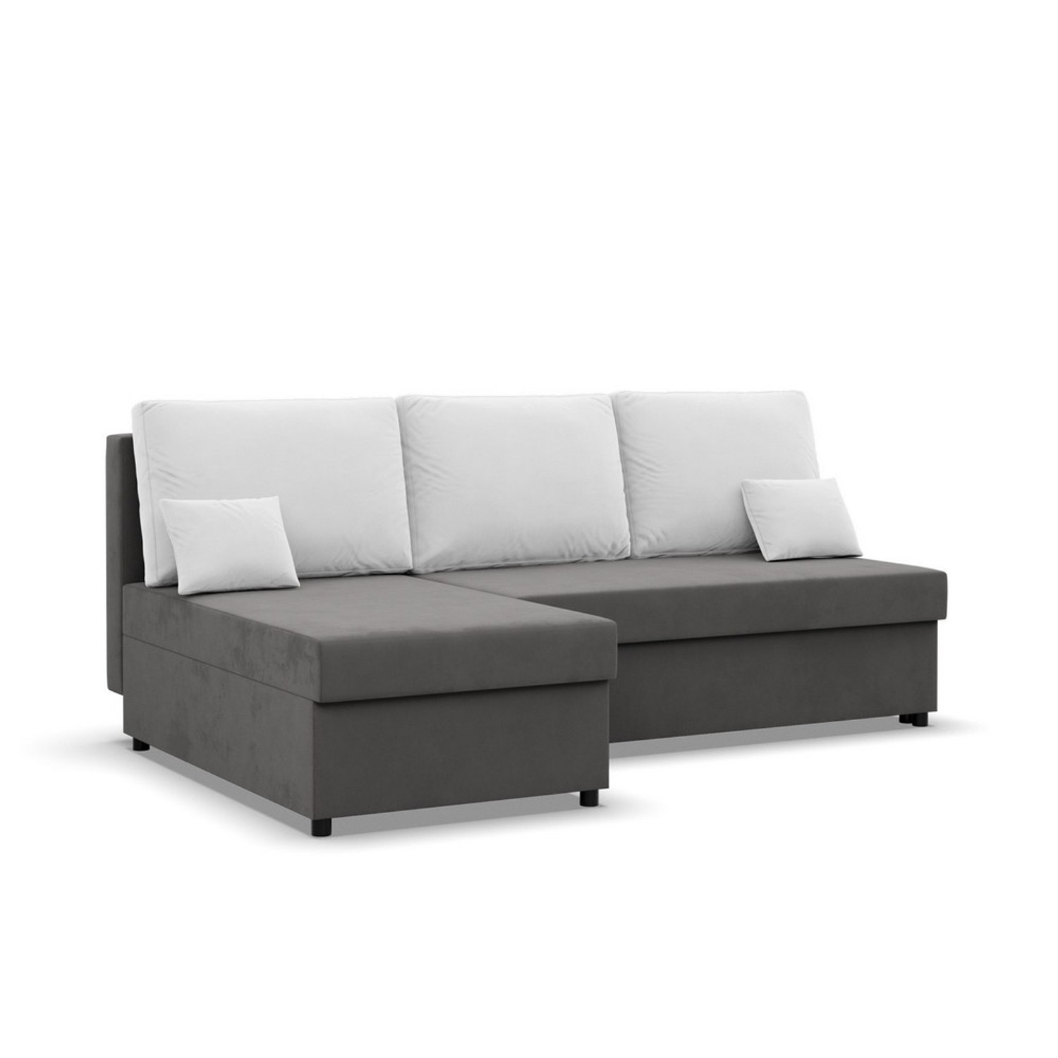 Rozkládací rohová sedací souprava DELI model 2 Šedá/bílá