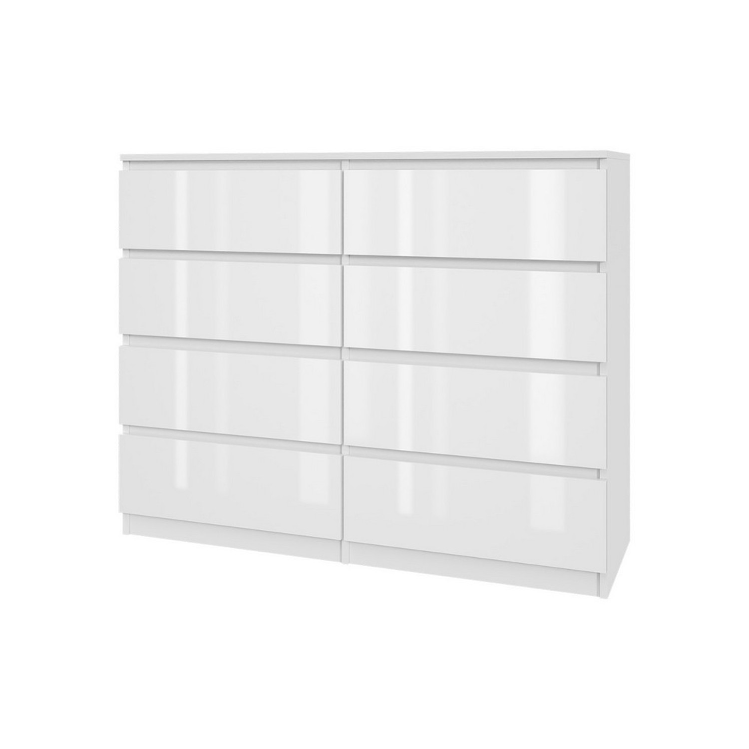 Komoda 120/8 - bílý lesk