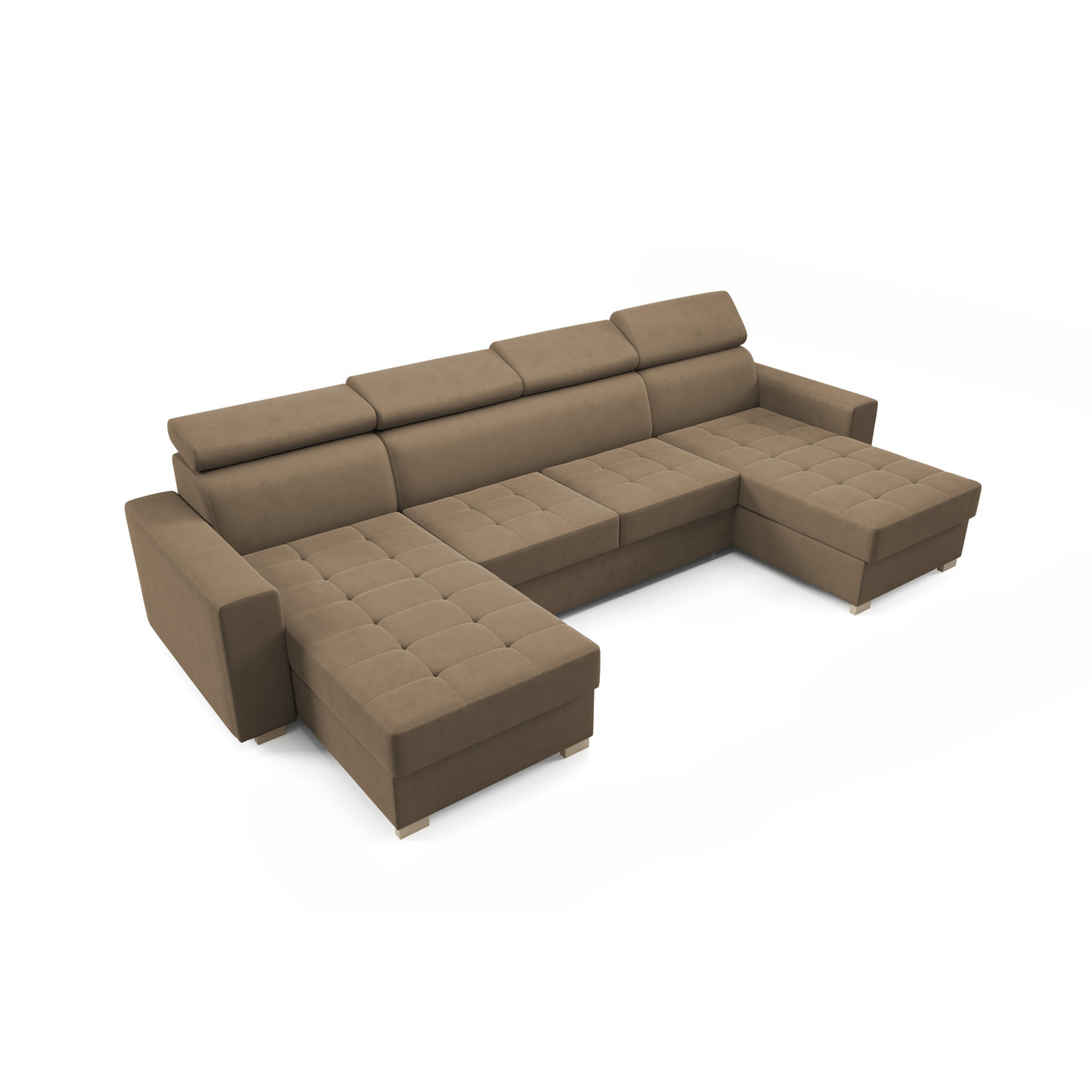 Rozkládací sedací souprava MONSUN U Hnědá