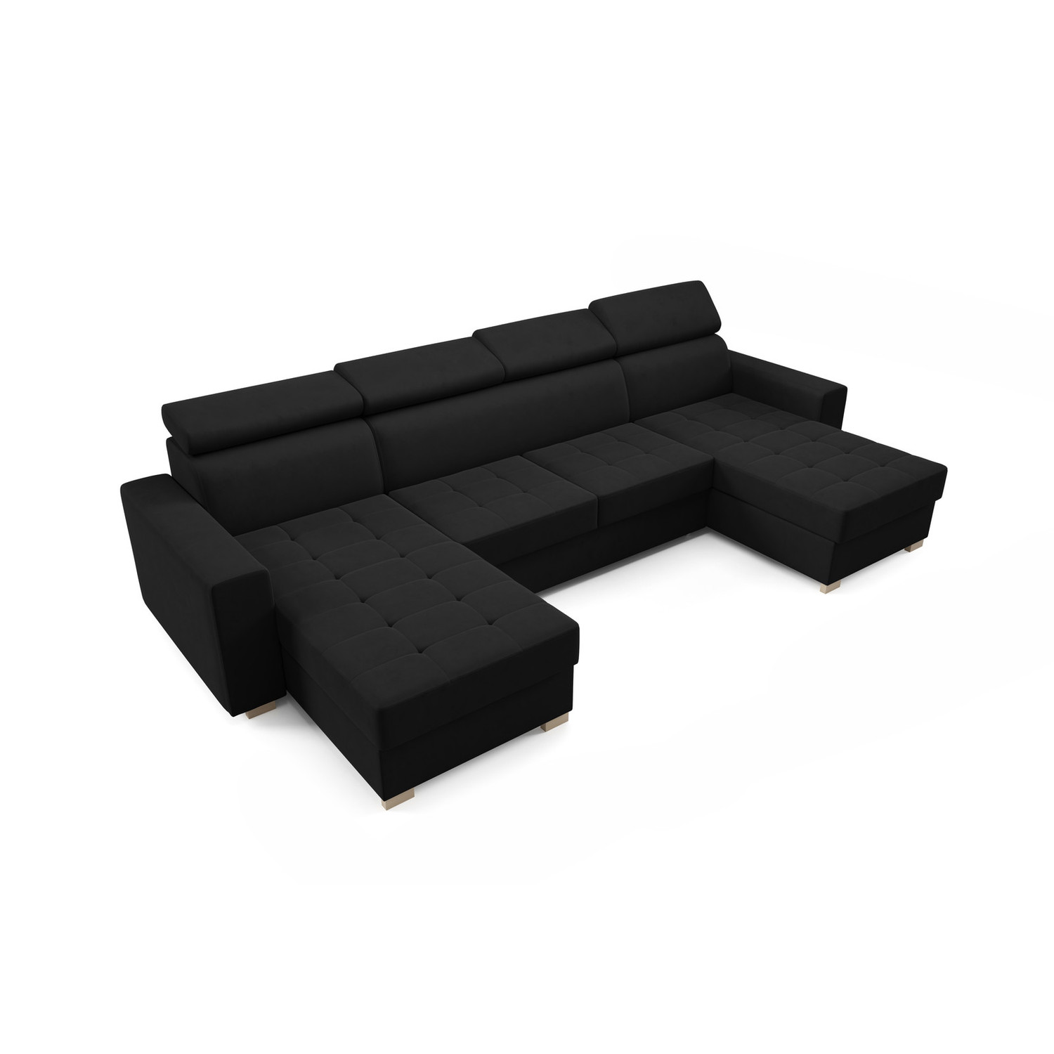 Rozkládací sedací souprava MONSUN U Černá