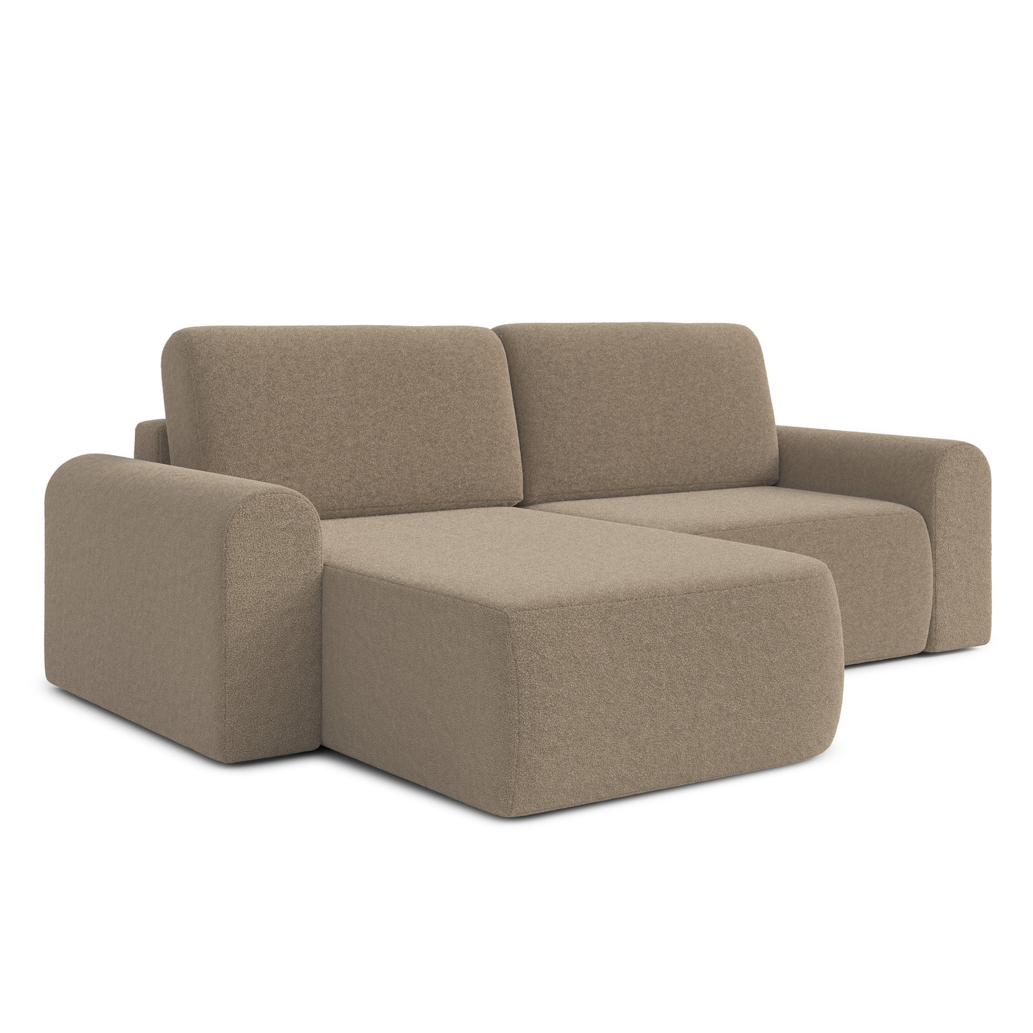 Rozkládací rohová sedací souprava BORELLO Levá Hnědá