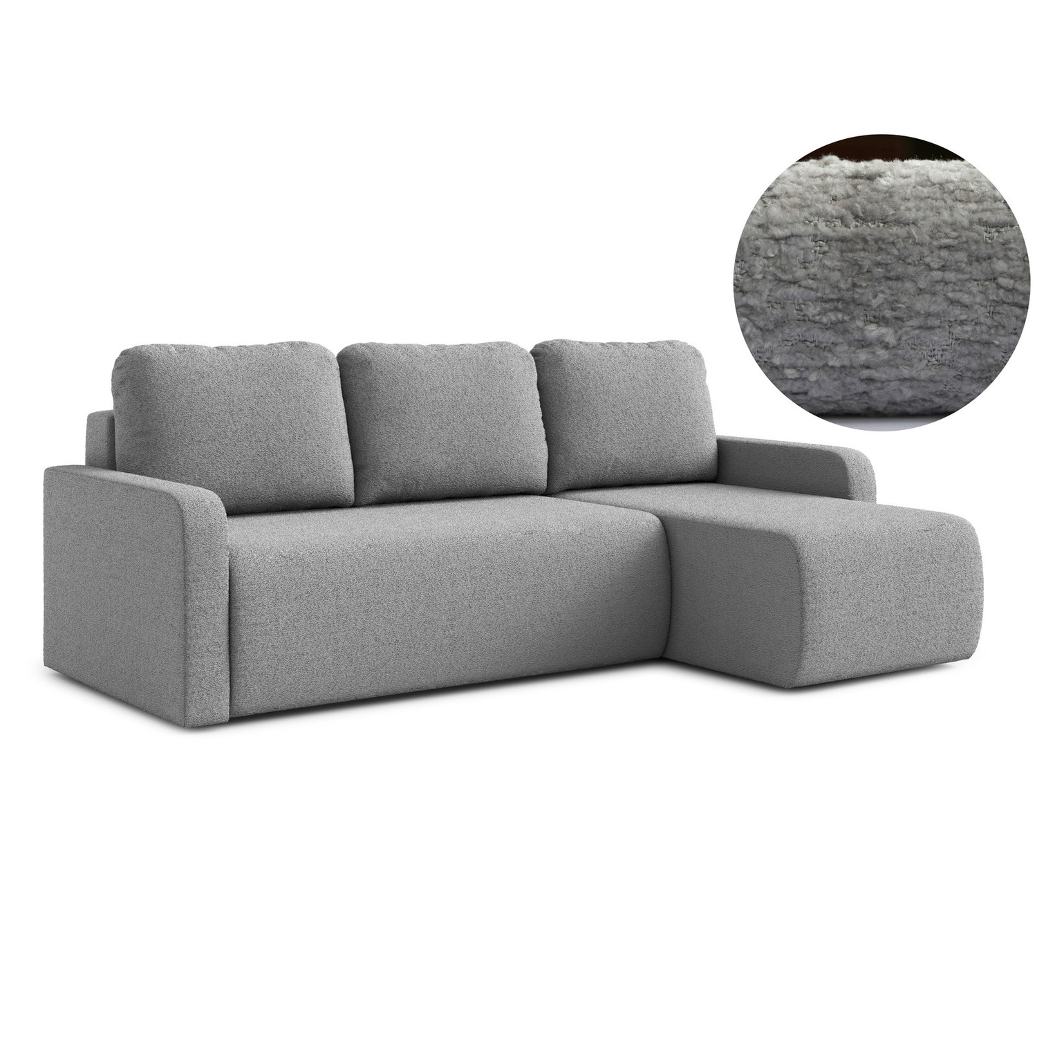 Rozkládací rohová sedací souprava ELES Pravá Šedá I