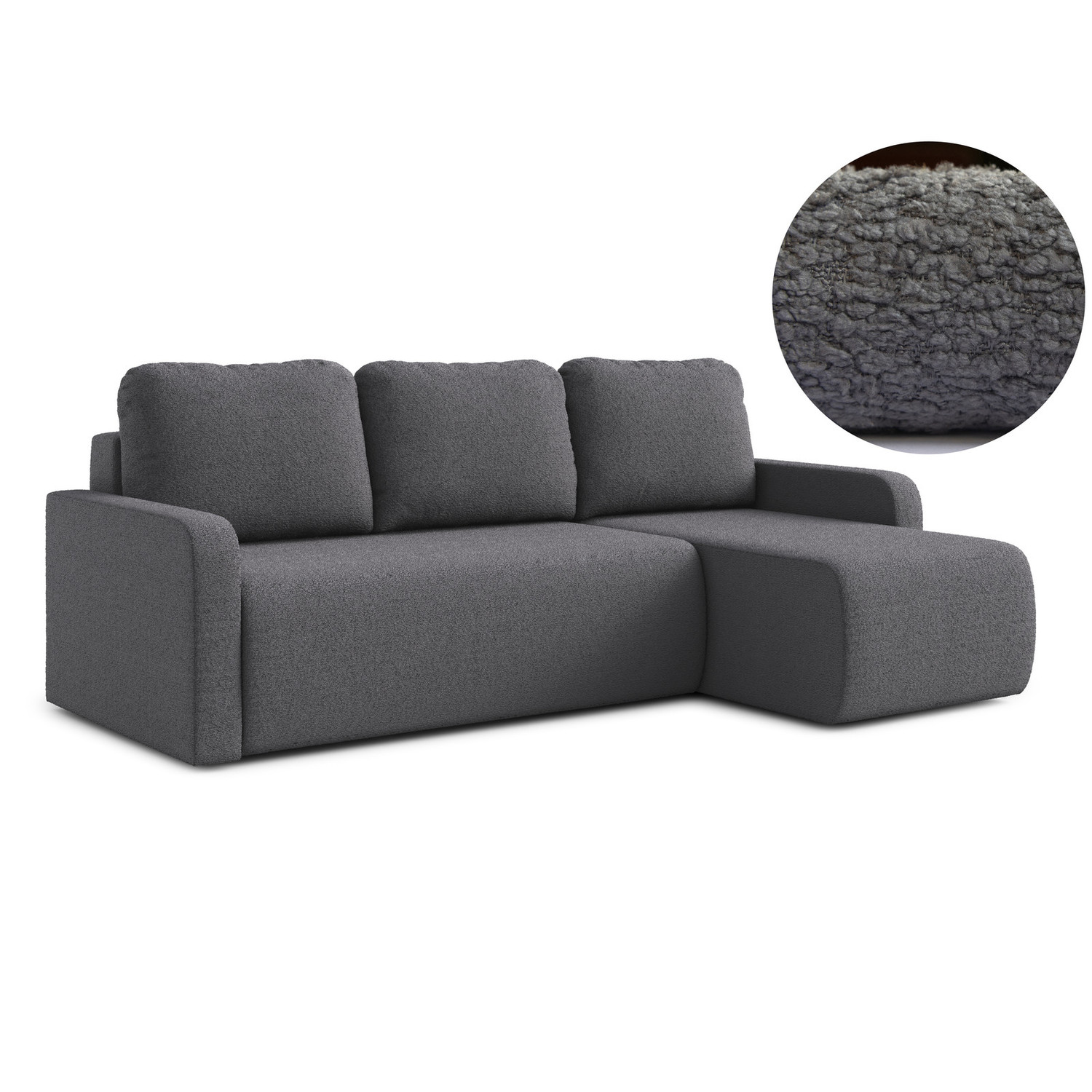 Rozkládací rohová sedací souprava ELES Pravá Šedá